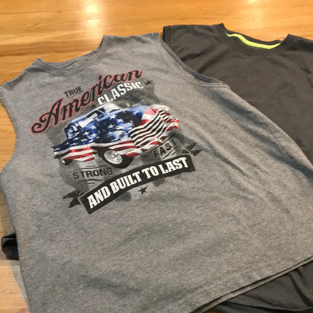 Two Men’s Muscle Shirts